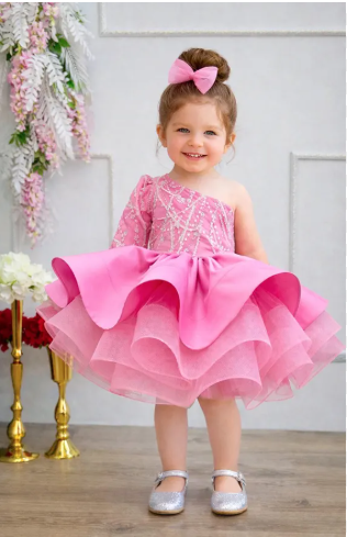 Girls Pink Party Frock